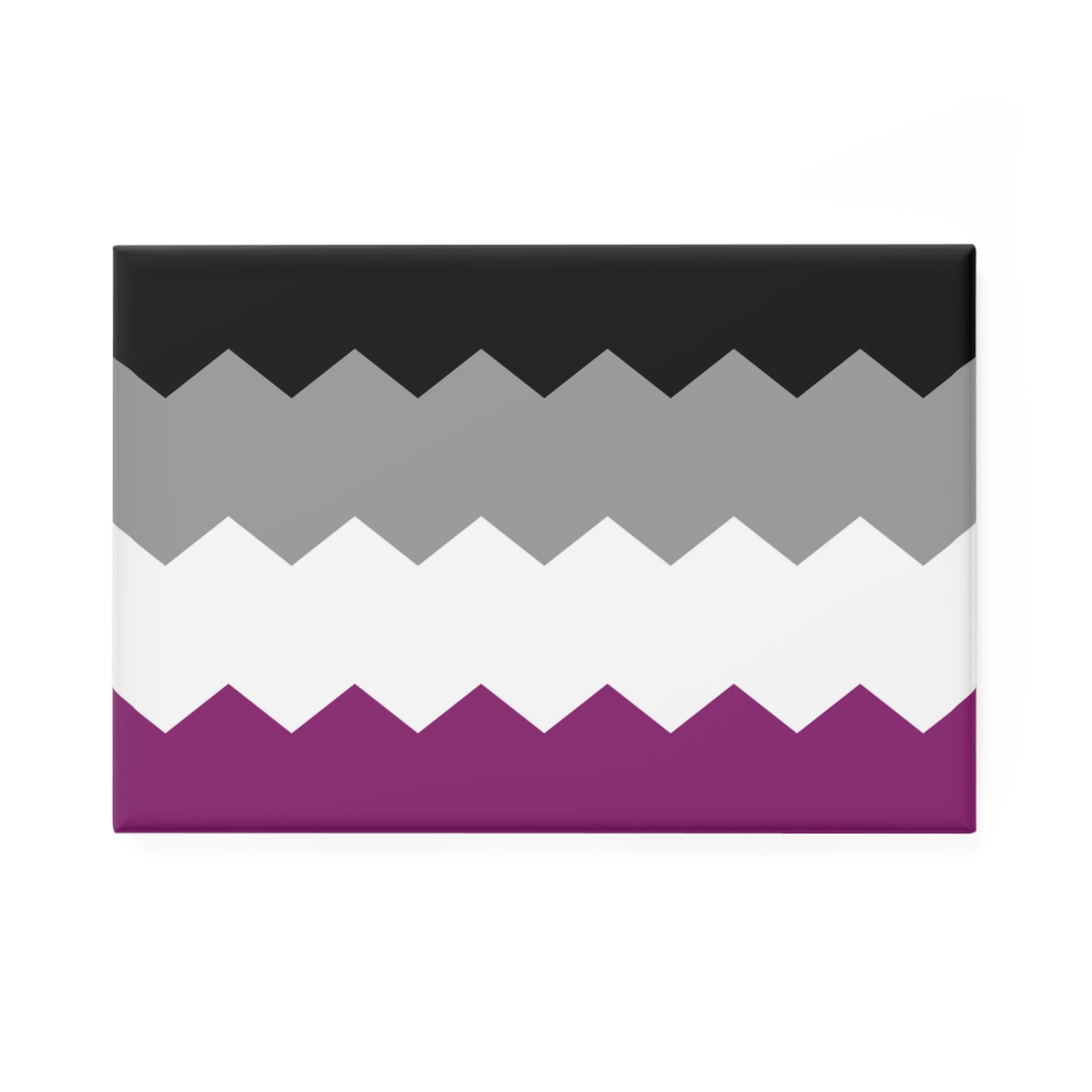Asexual Pride Flag Magnet: Wavey Rectangle Button for Fridge
