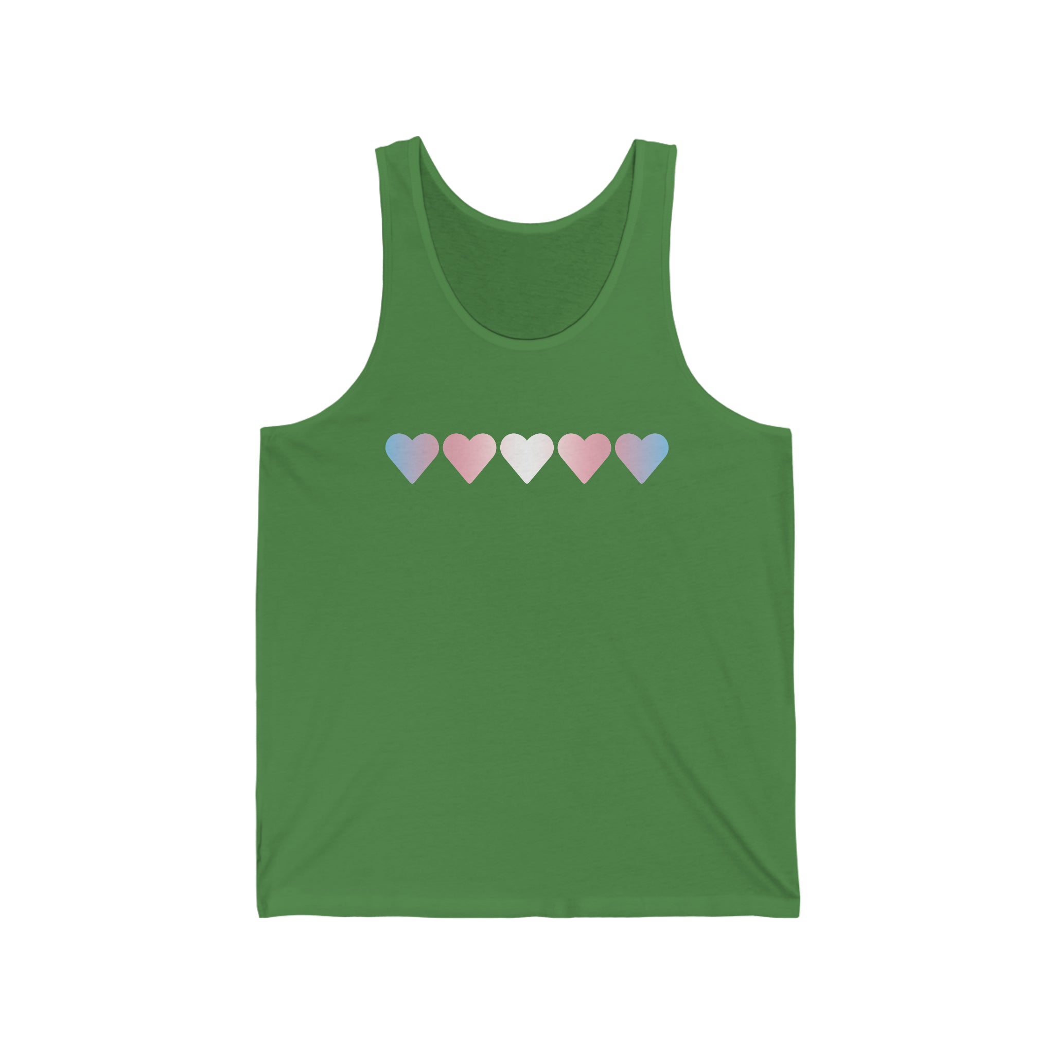 Transgender Flag Hearts Tank-Top: Pride LGBTQ+ Gradient Design