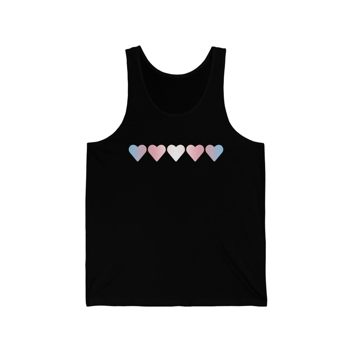 Transgender Flag Hearts Tank-Top: Pride LGBTQ+ Gradient Design