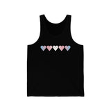 Transgender Flag Hearts Tank-Top: Pride LGBTQ+ Gradient Design