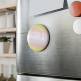 Pangender Pride Flag Magnet: Wavey Round Button for Fridge