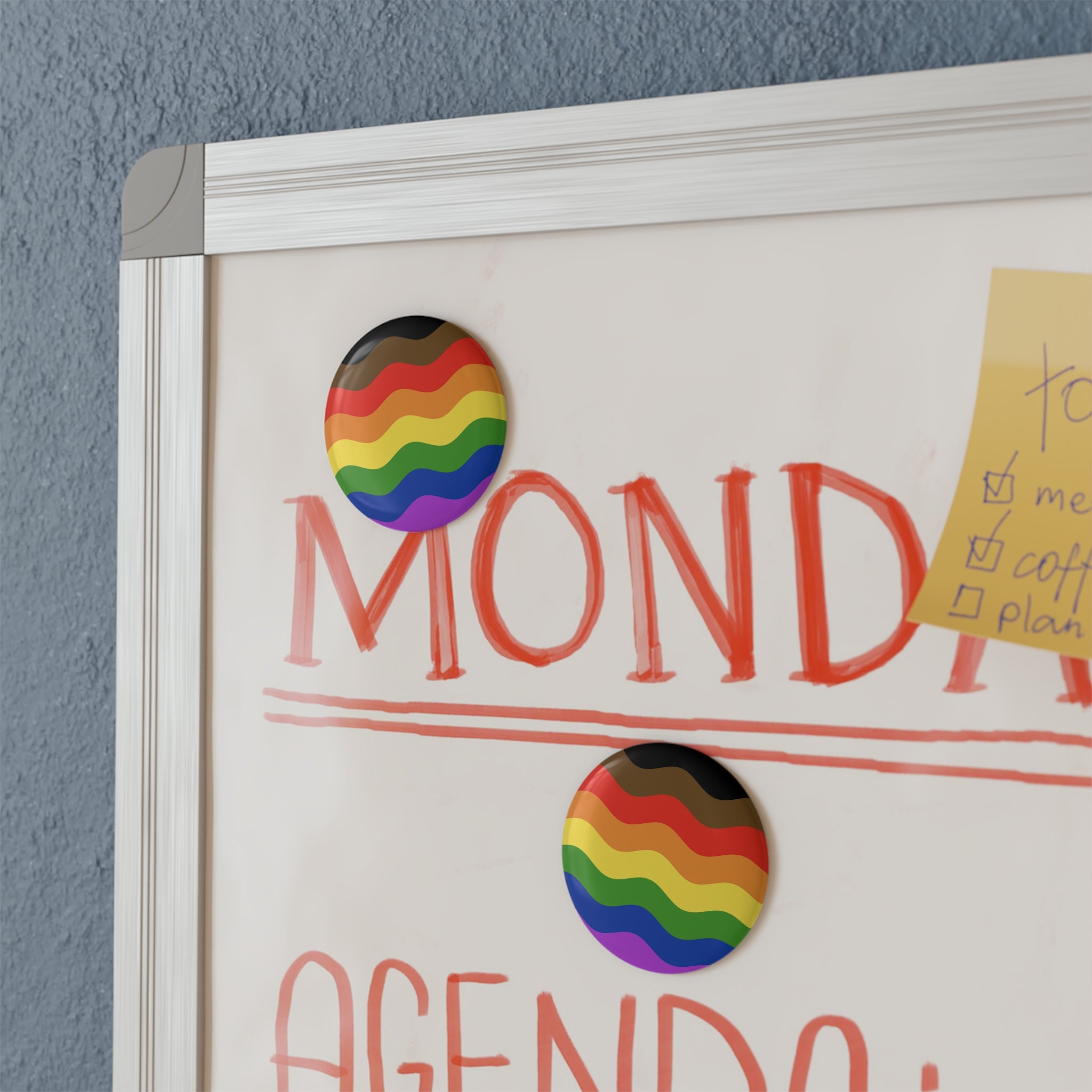 Philadelphia Pride Flag Magnet: Ripple Round Button for Fridge