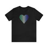 Gay Heart Lines T-Shirt: Pride Gradient Tee