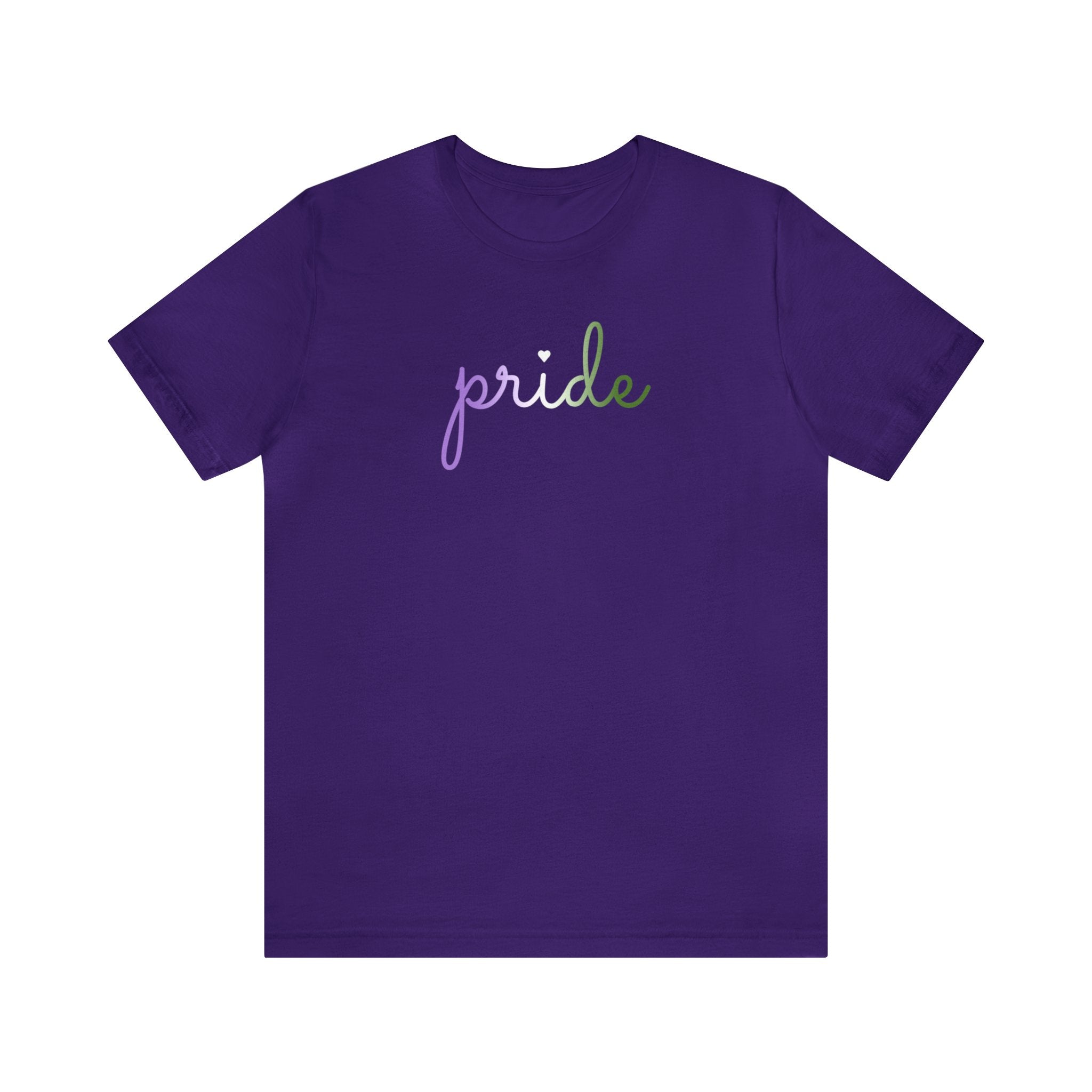 Genderqueer Pride T-Shirt: Flowing Cursive 'Pride' in Gradient Hues