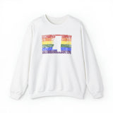 Mississippi Pride Flag Sweater: Rainbow LGBTQ+ State Silhouette Distressed Sweatshirt