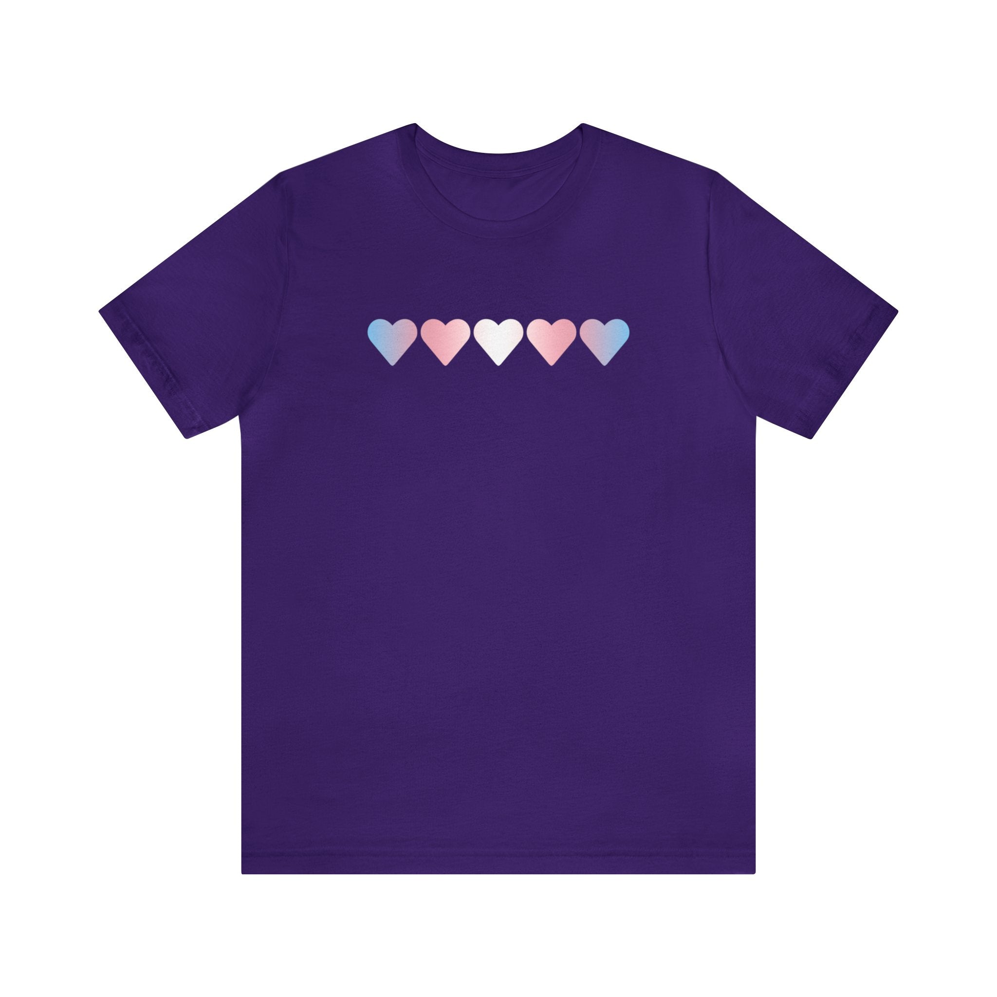 Transgender Flag Hearts T-Shirt: Pride LGBTQ+ Gradient Design