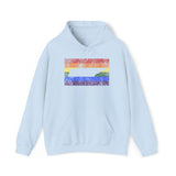 Tennessee Pride Flag Hoodie: Rainbow LGBTQ+ State Silhouette Distressed Hooded Sweatshirt