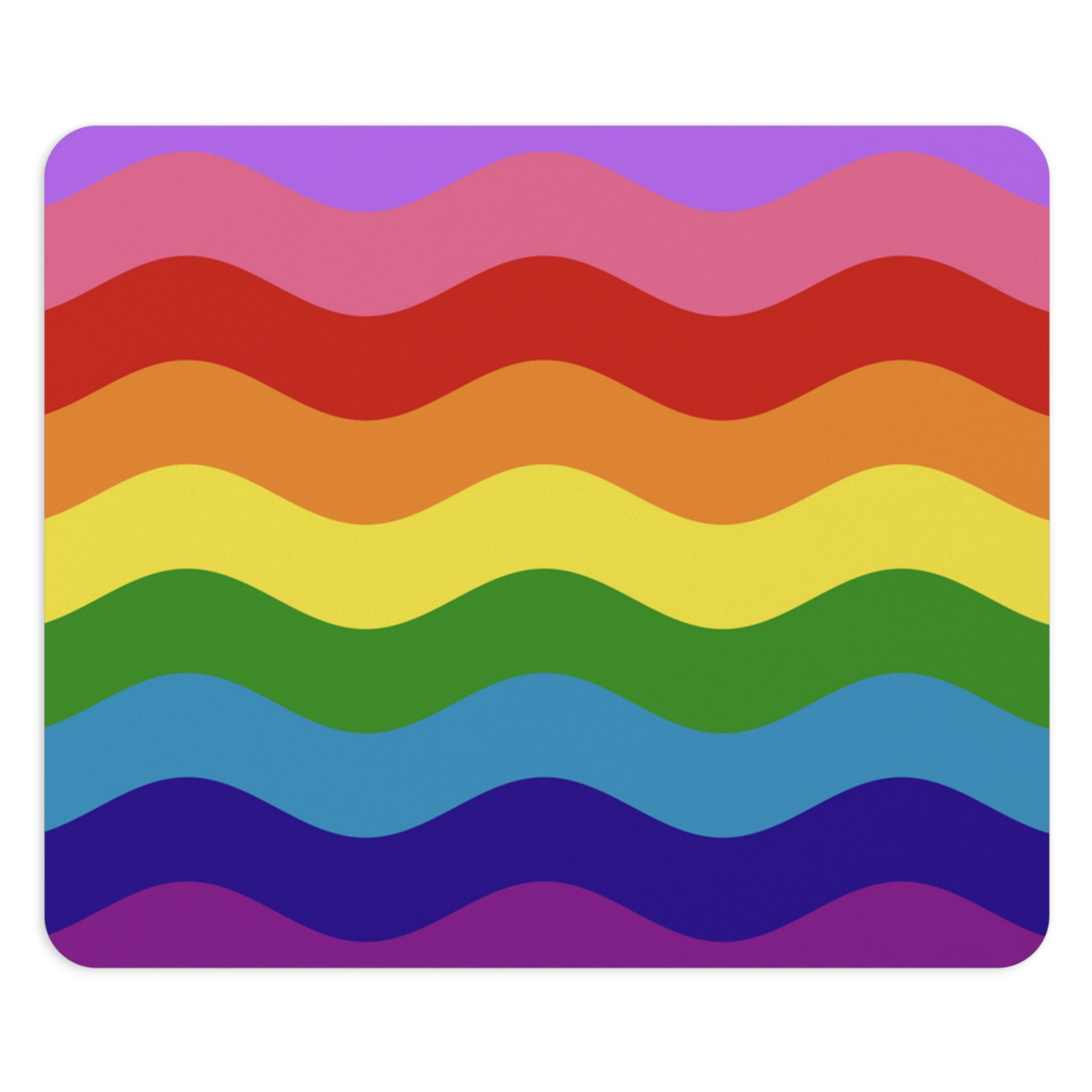 LGBTQ+ Flag Ripple Mousepad: Wavey Design for Desk