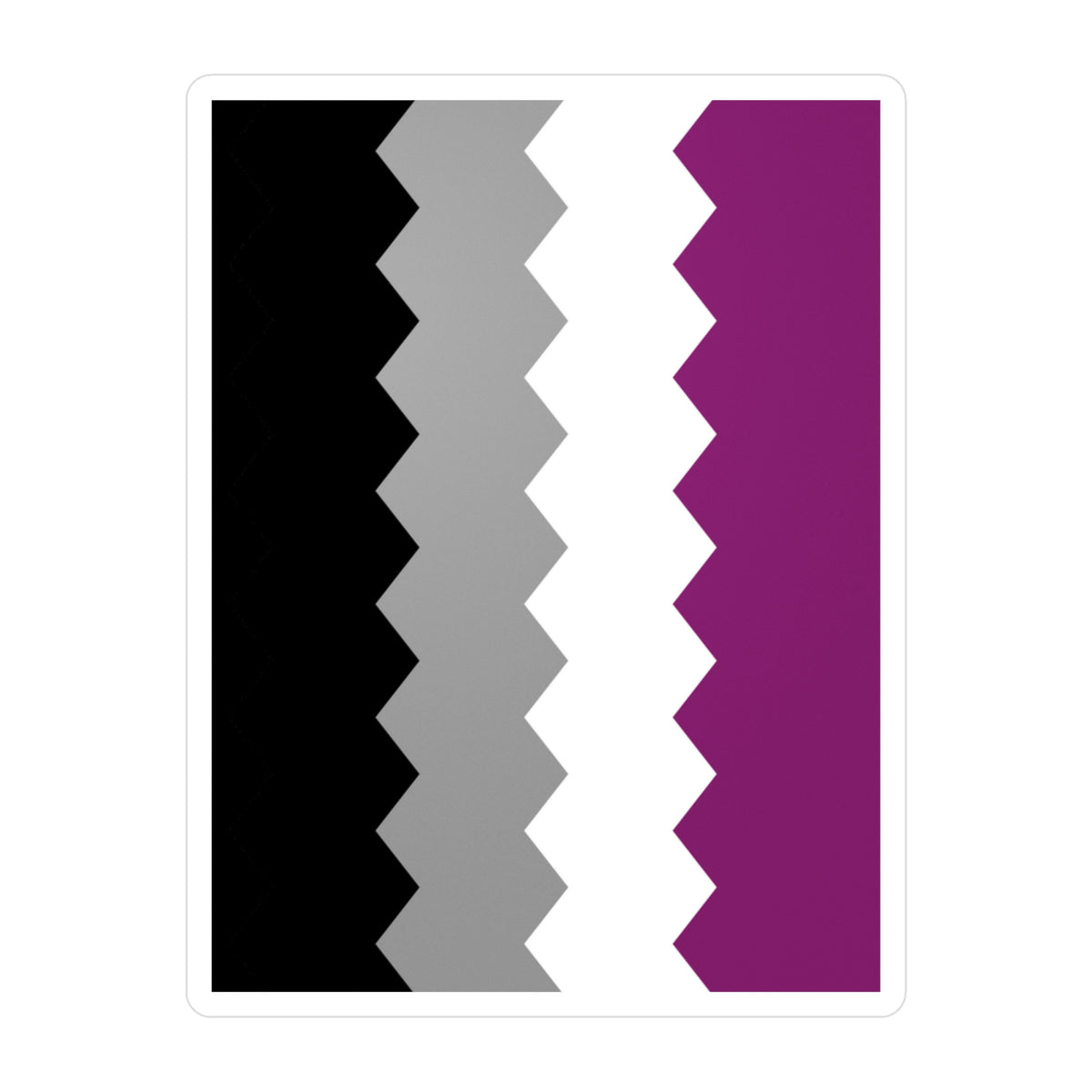 Asexual Flag Wavey Decal: Sharp Pride Sticker