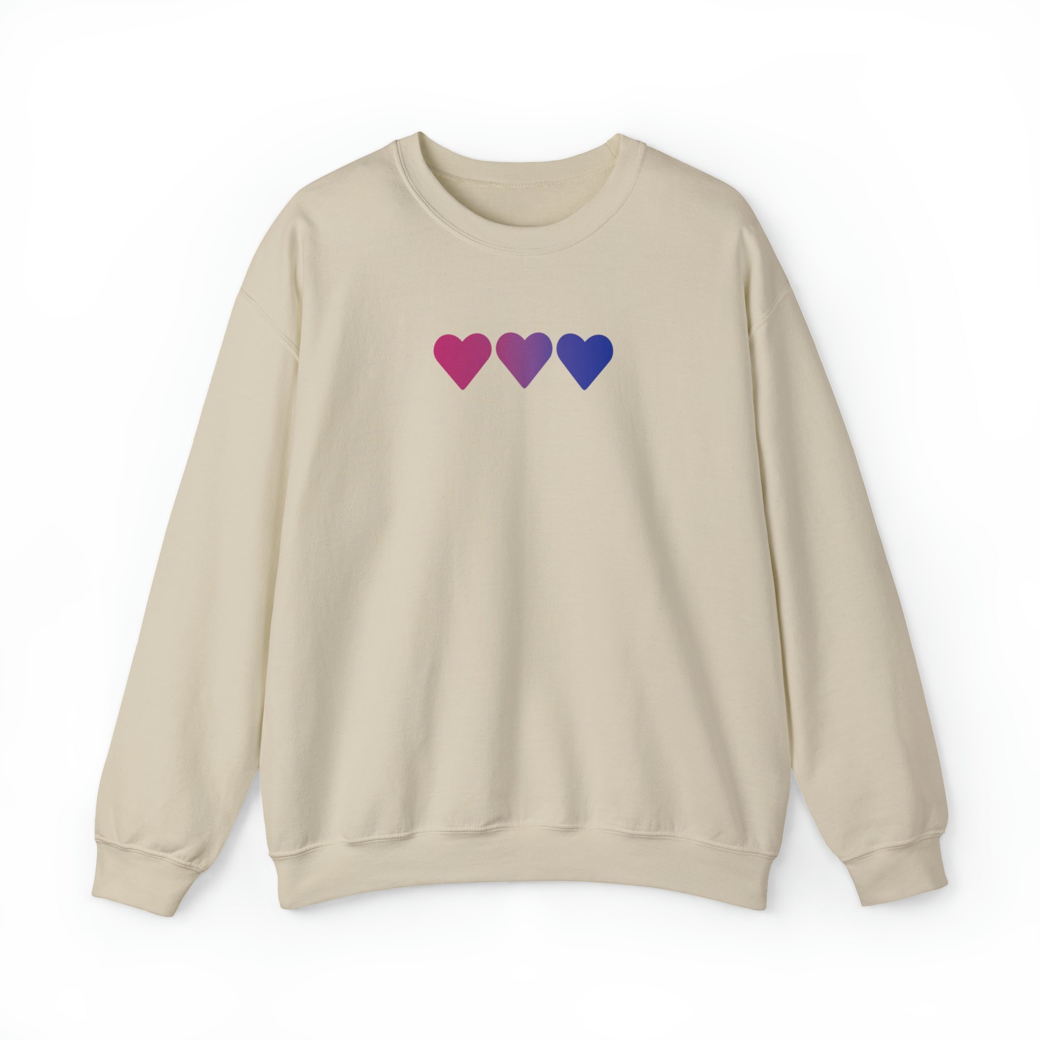 Bisexual Flag Hearts Sweatshirt: Pride LGBTQ+ Gradient Design