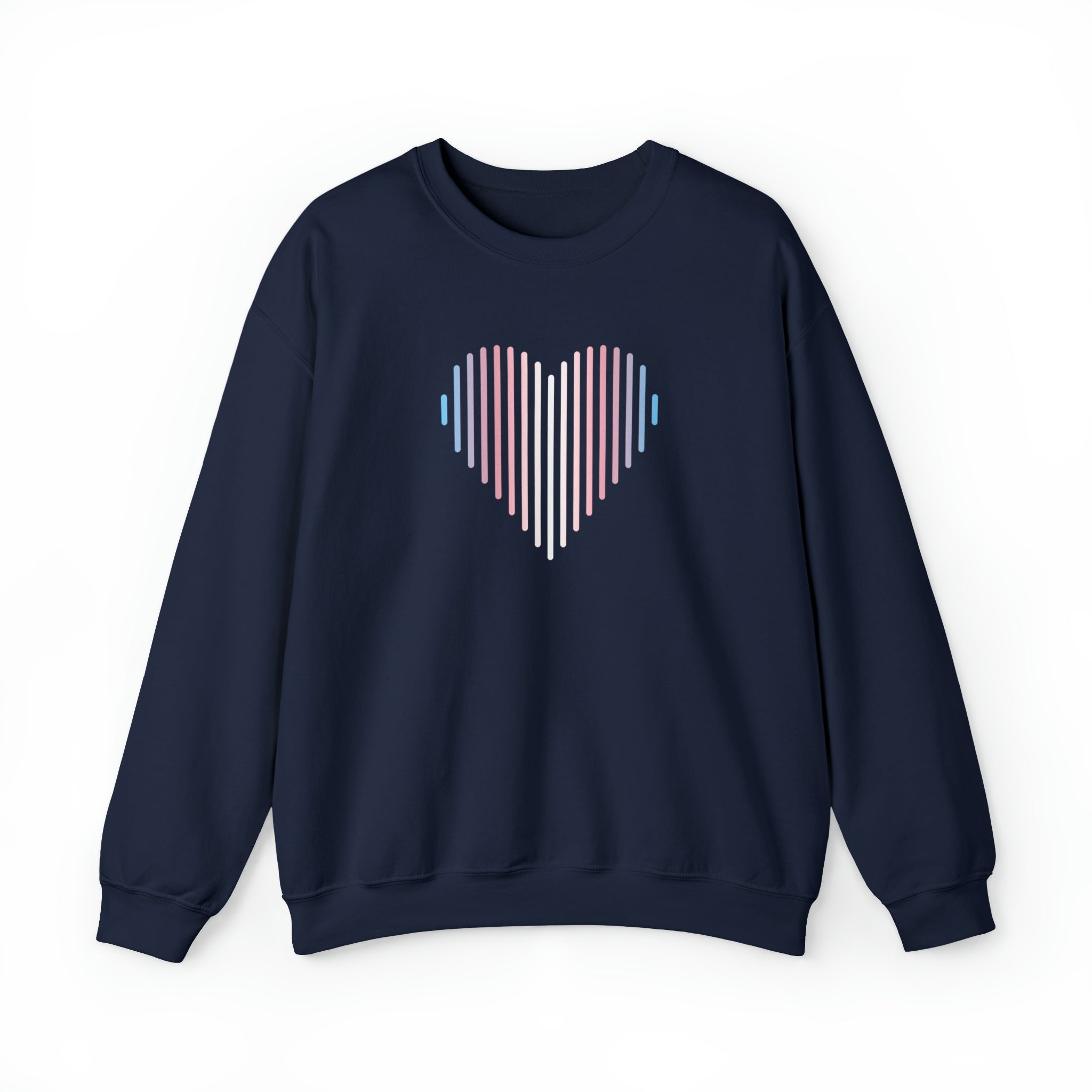 Transgender Heart Lines Sweater: Pride Gradient Sweatshirt