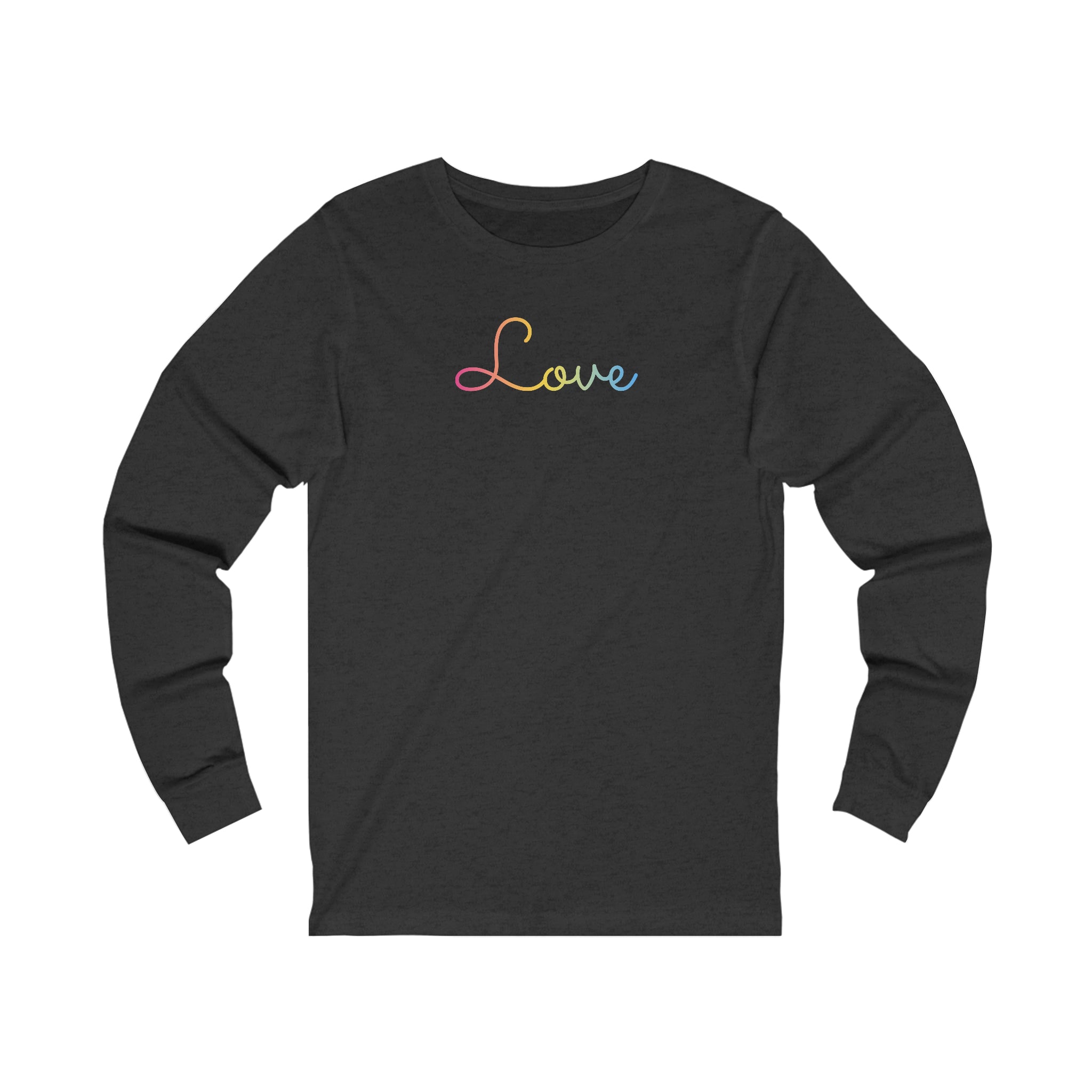 Pansexual Love Script Long Sleeve T-Shirt: Subtly Elegant Pride Tee