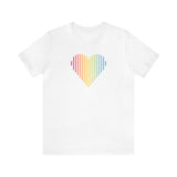 Pansexual Heart Lines T-Shirt: Pride Gradient Tee