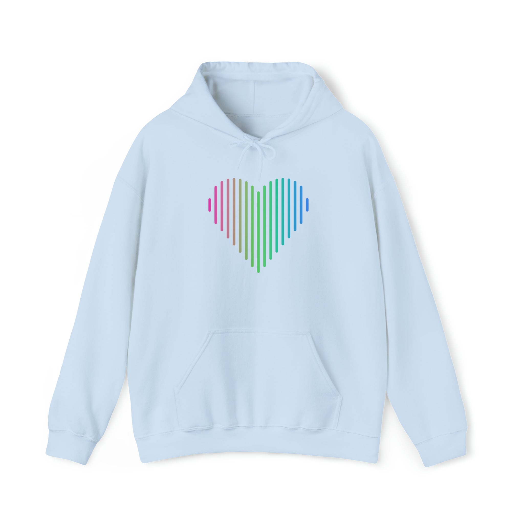 Polysexual Heart Lines Hoodie: Pride Gradient Sweater