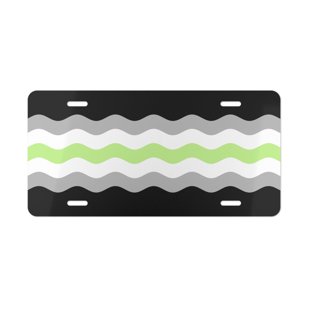 Agender Flag Ripple Vanity License Plate: Wavey Design for Cars
