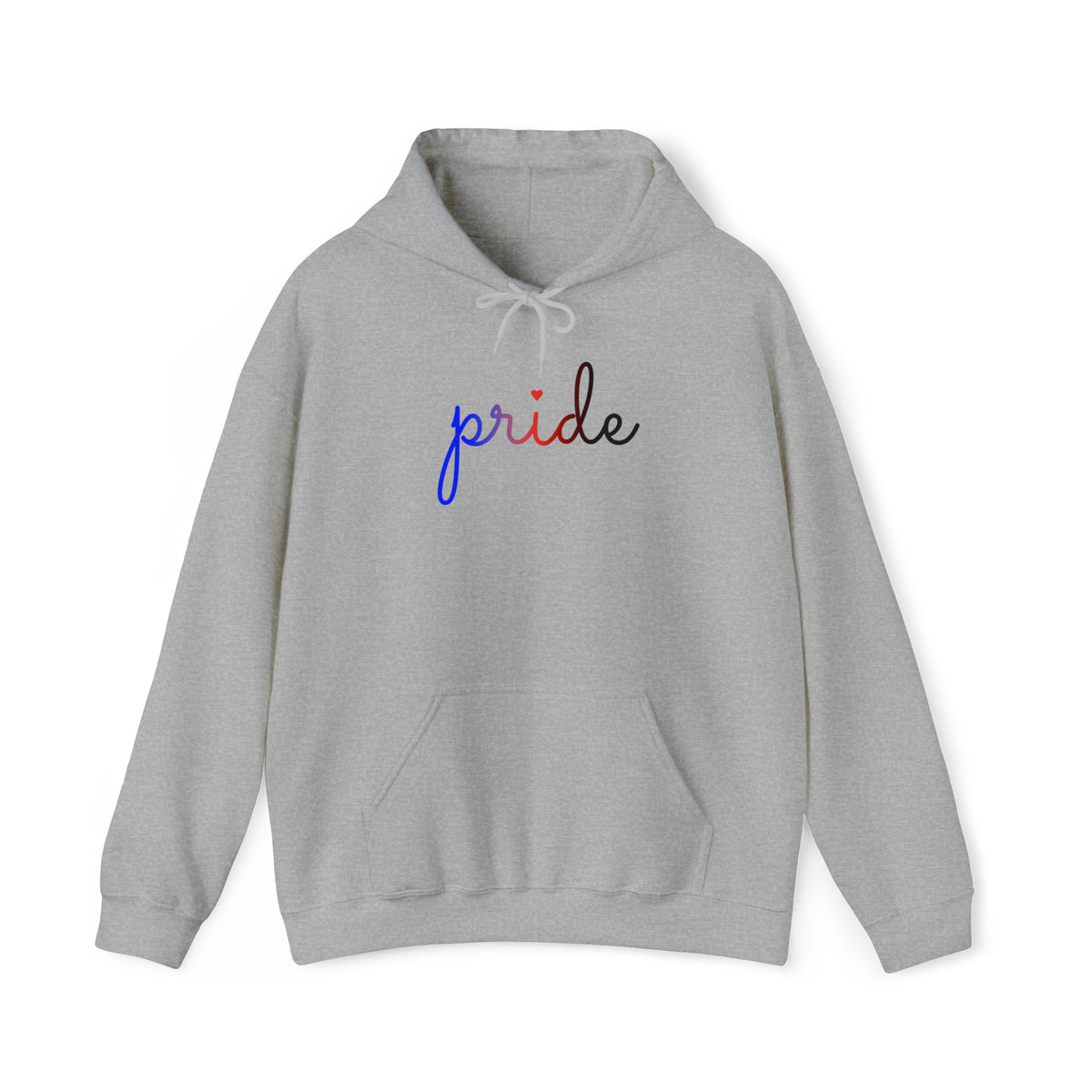 Polyamory Pride Hoodie: Flowing Cursive 'Pride' in Gradient Hues