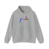 Polyamory Pride Hoodie: Flowing Cursive 'Pride' in Gradient Hues