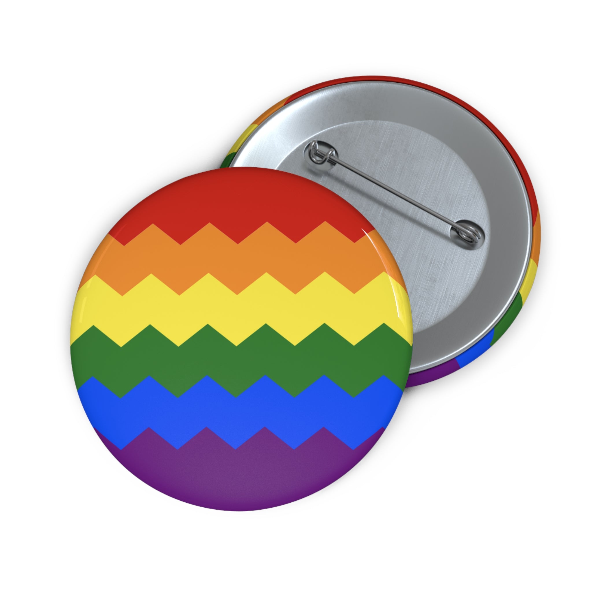 Pride Flag Pin: Round Button with Sharp Design