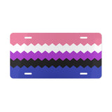 Genderfluid Flag Wavey Vanity License Plate: Sharp Design for Cars
