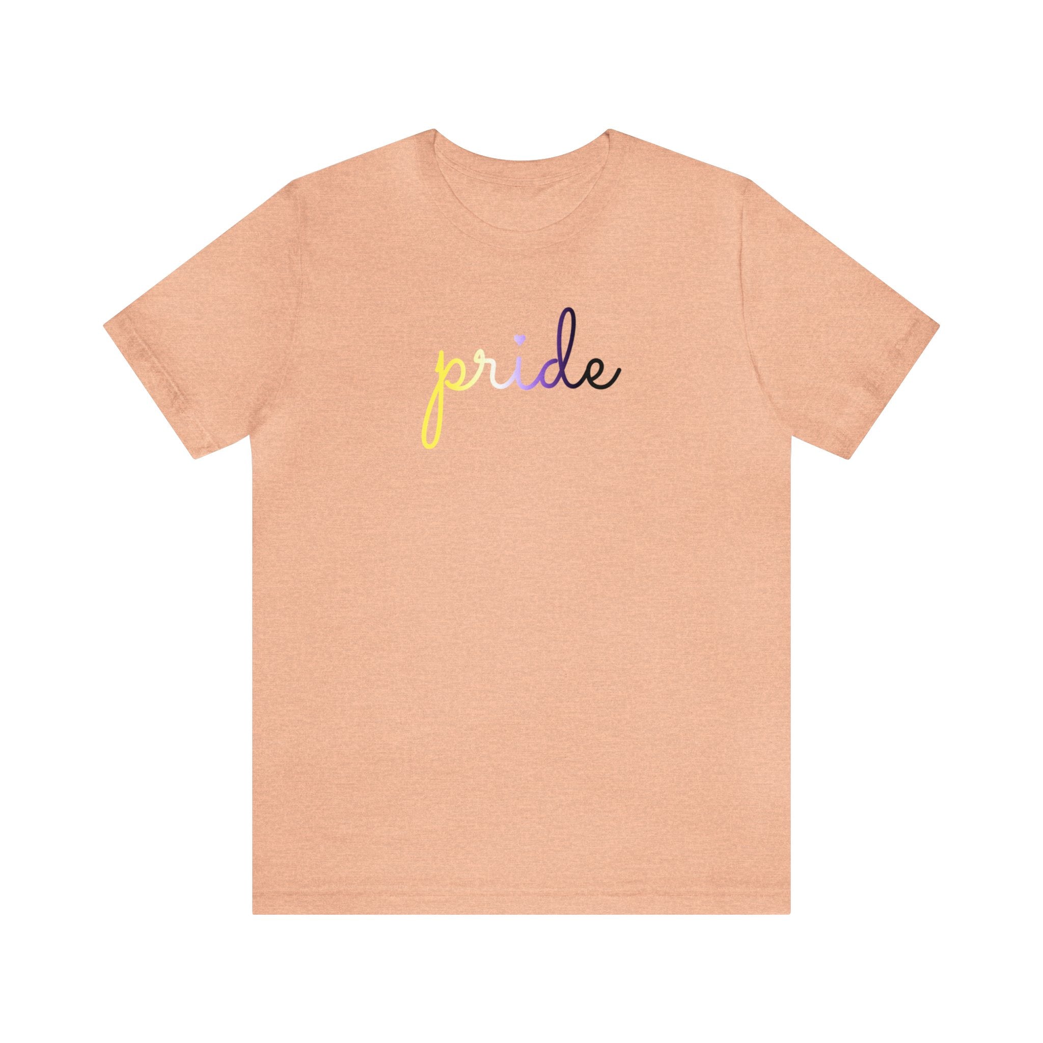 Nonbinary Pride T-Shirt: Flowing Cursive 'Pride' in Gradient Hues