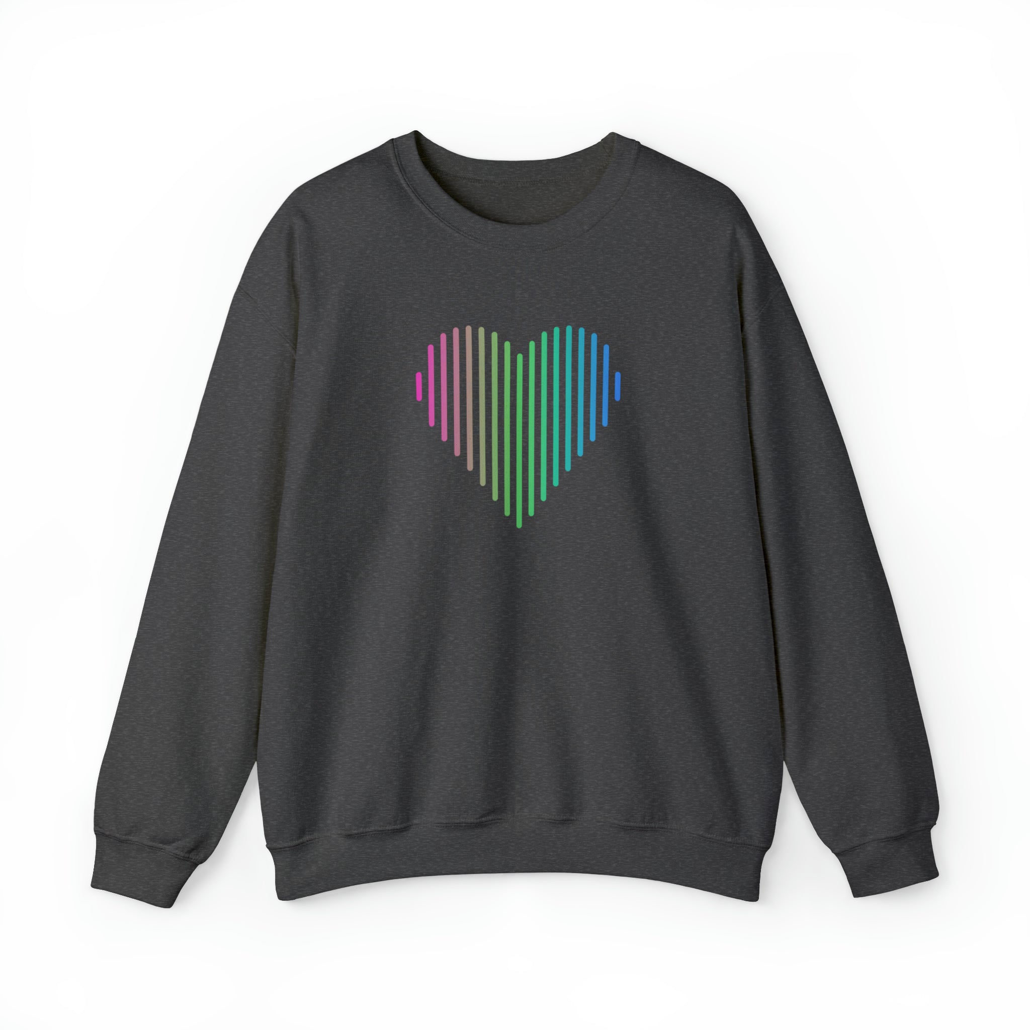 Polysexual Heart Lines Sweater: Pride Gradient Sweatshirt