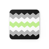 Agender Flag Coaster Set: 4 Corkwood Wavey Drink Coasters