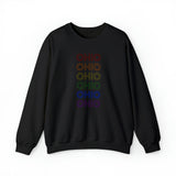 Ohio LGBTQ+ Pride Flag, Faded Black Sweater