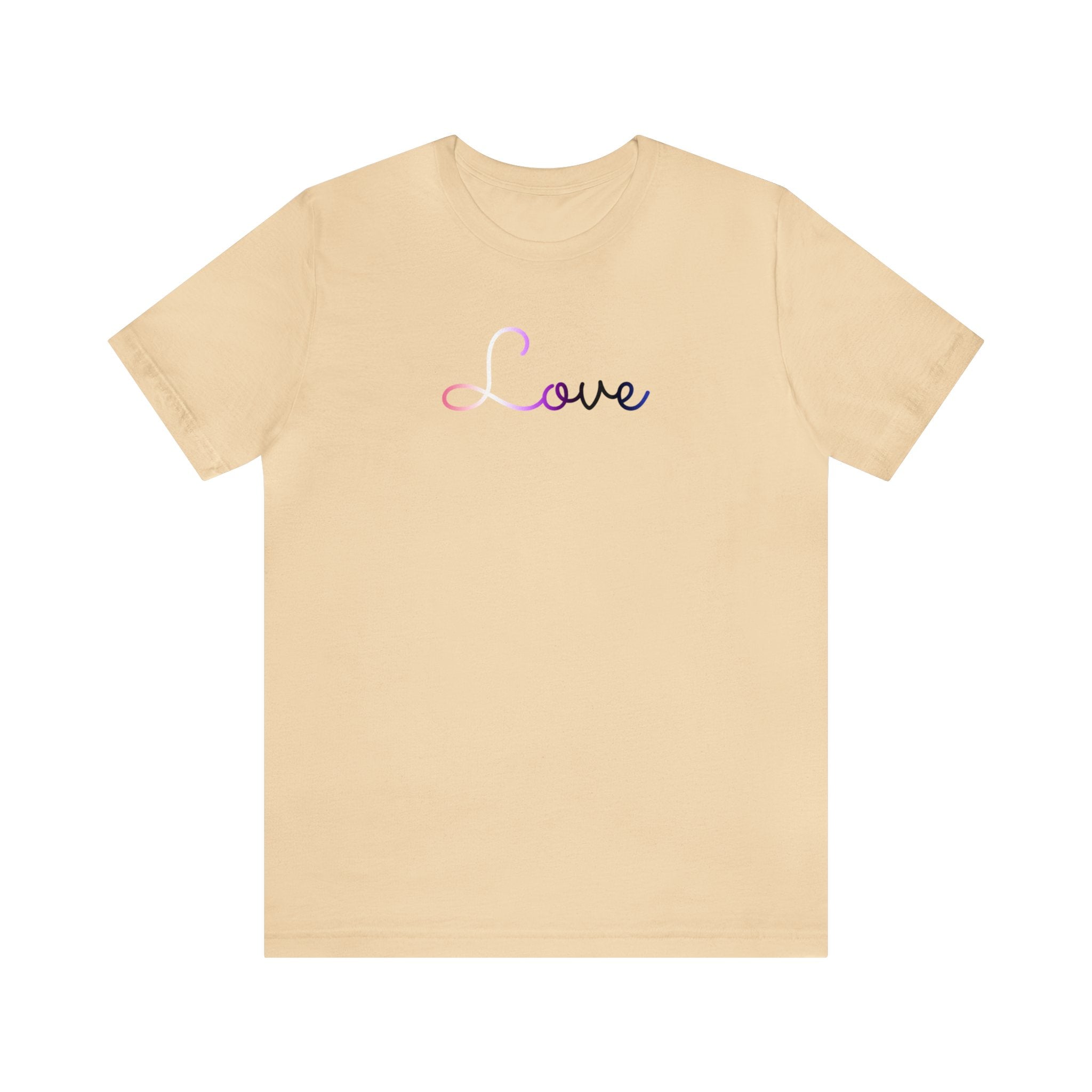 Genderfluid Love Script Tee: Subtly Elegant Pride T-Shirt