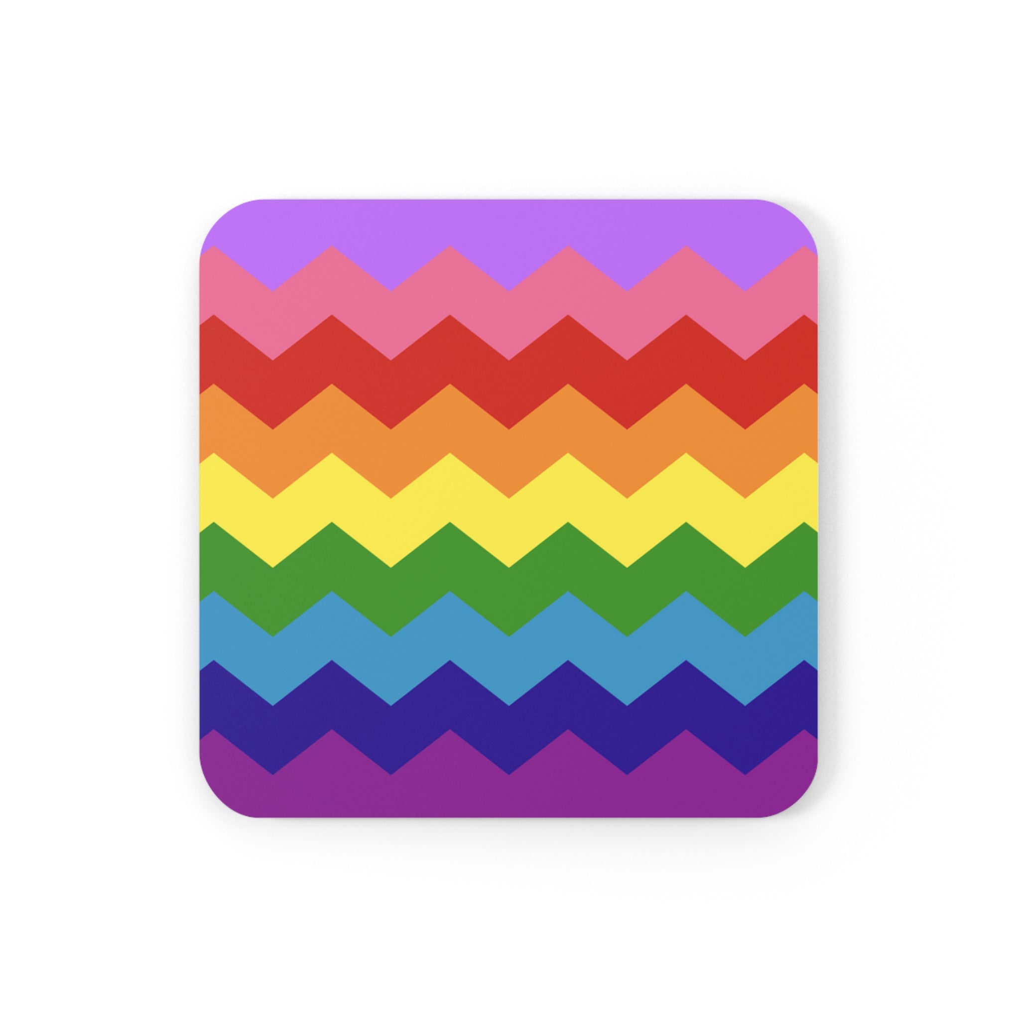 LGBTQ+ Flag Coaster Set: 4 Corkwood Wavey Drink Coasters
