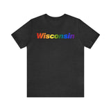 Wisconsin Tee: Vibrant Pride Gradient Design