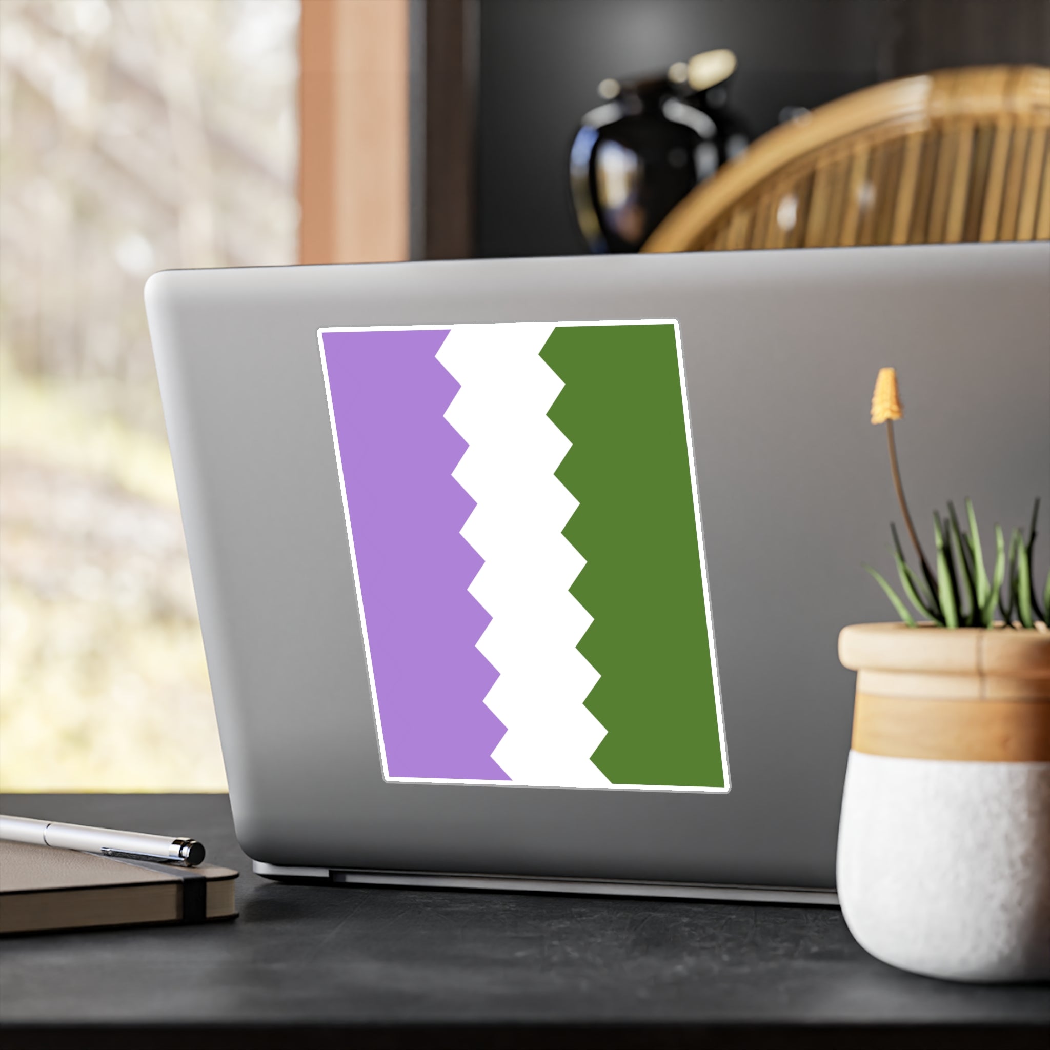 Genderqueer Flag Wavey Decal: Sharp Pride Sticker