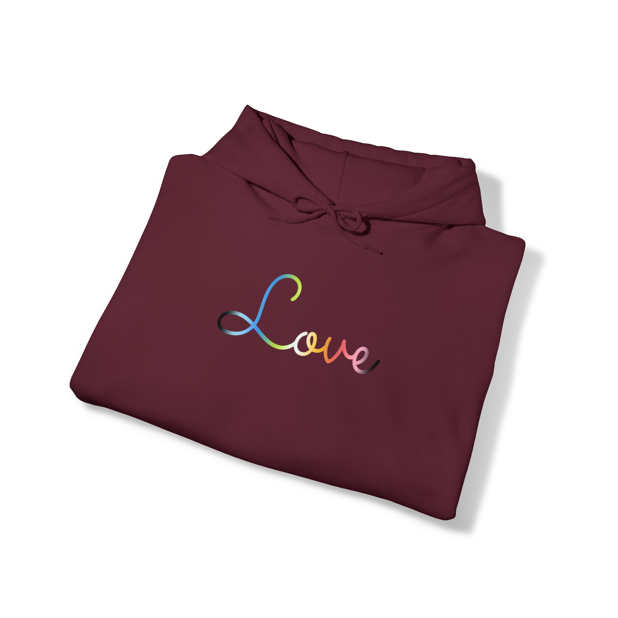 Queer Love Script Hoodie: Subtly Elegant Pride Sweatshirt