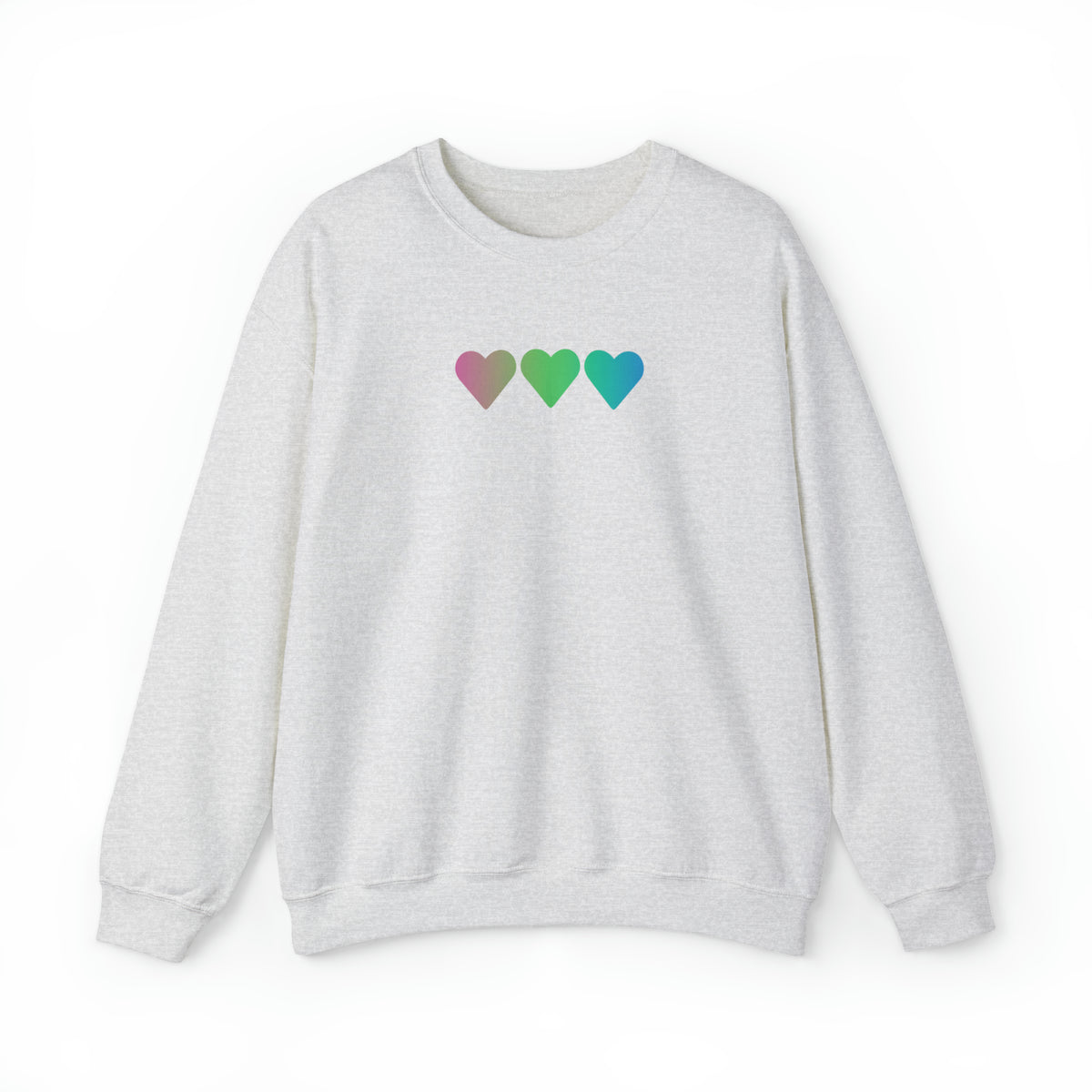 Polysexual Flag Hearts Sweatshirt: Pride LGBTQ+ Gradient Design