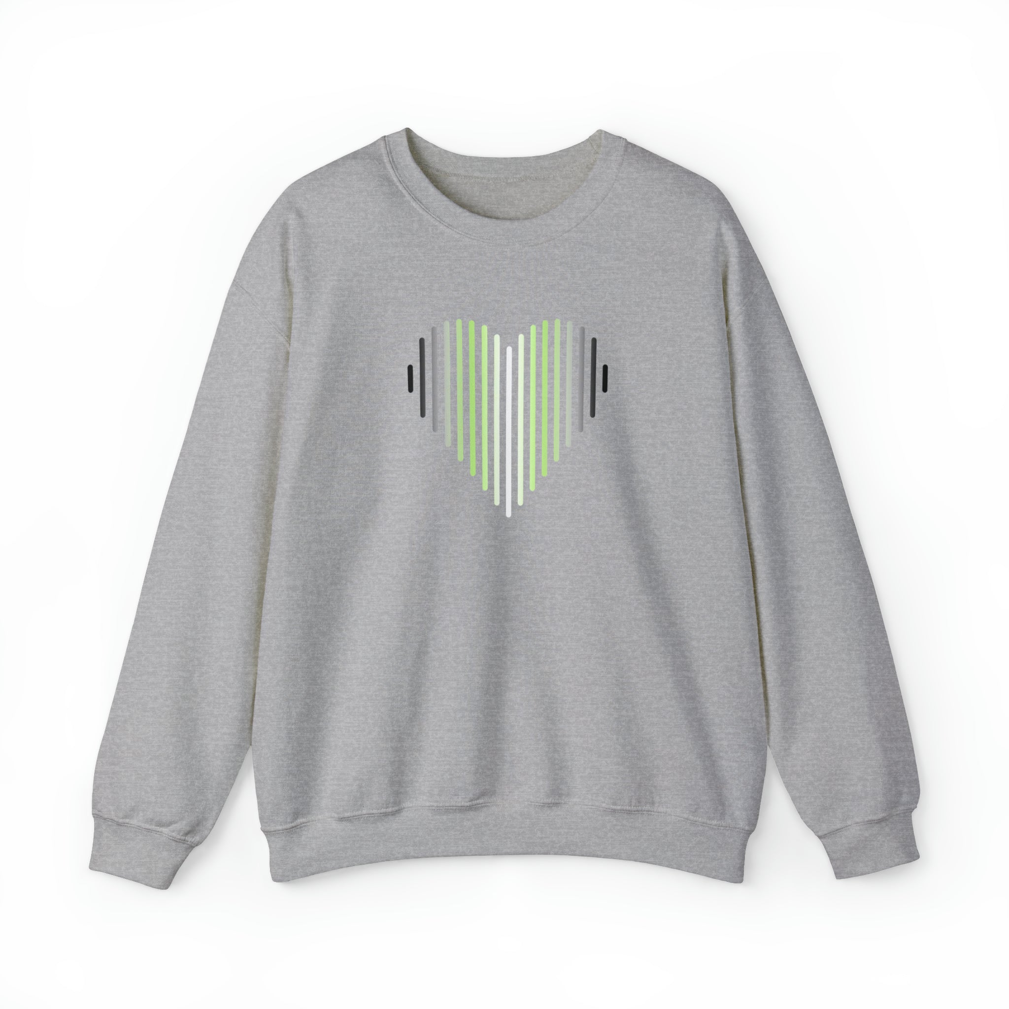 Agender Heart Lines Sweater: Pride Gradient Sweatshirt