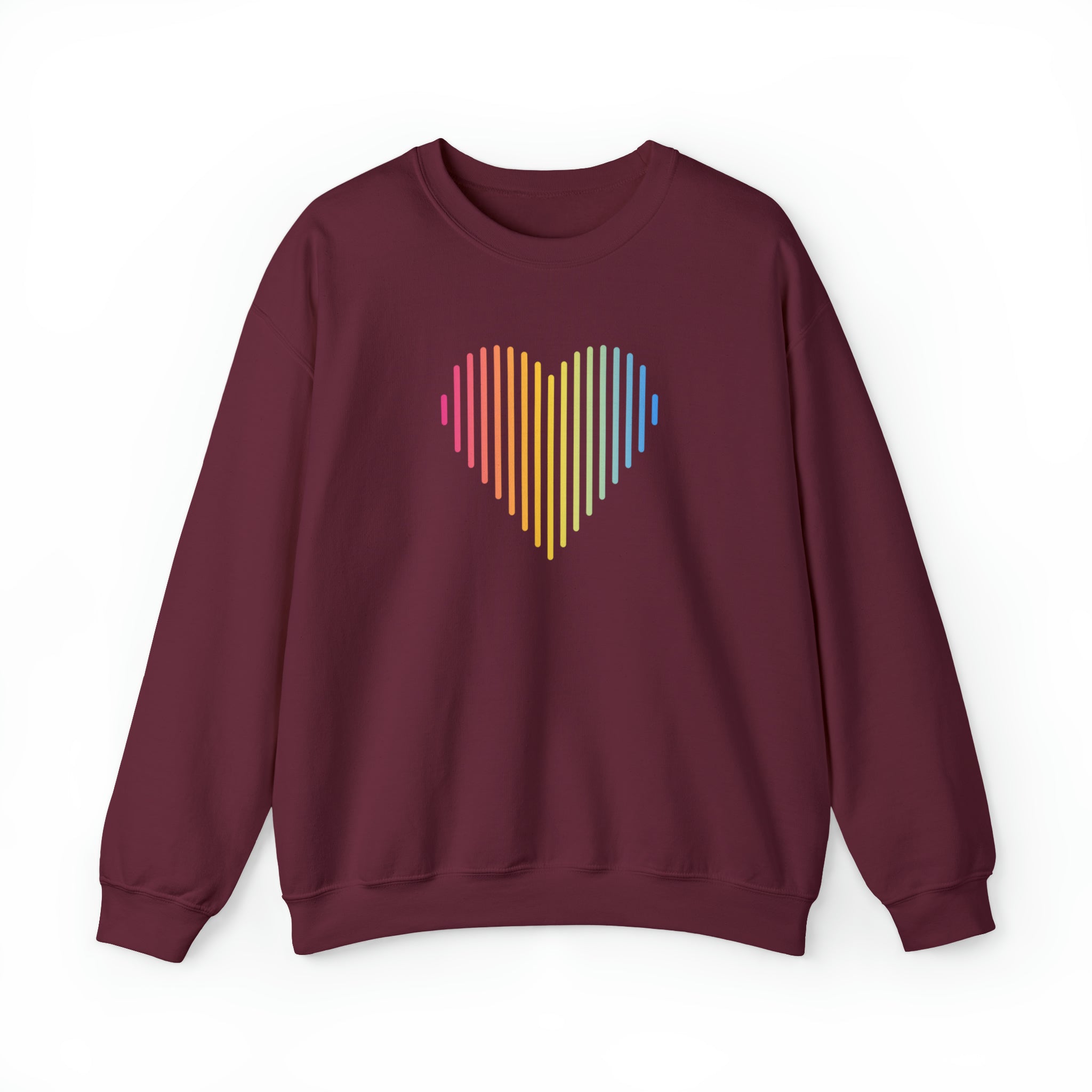 Pansexual Heart Lines Sweater: Pride Gradient Sweatshirt