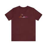 Lesbian Love Script Tee: Subtly Elegant Pride T-Shirt
