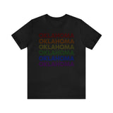 Oklahoma LGBTQ+ Pride Flag, Faded Black T-Shirt