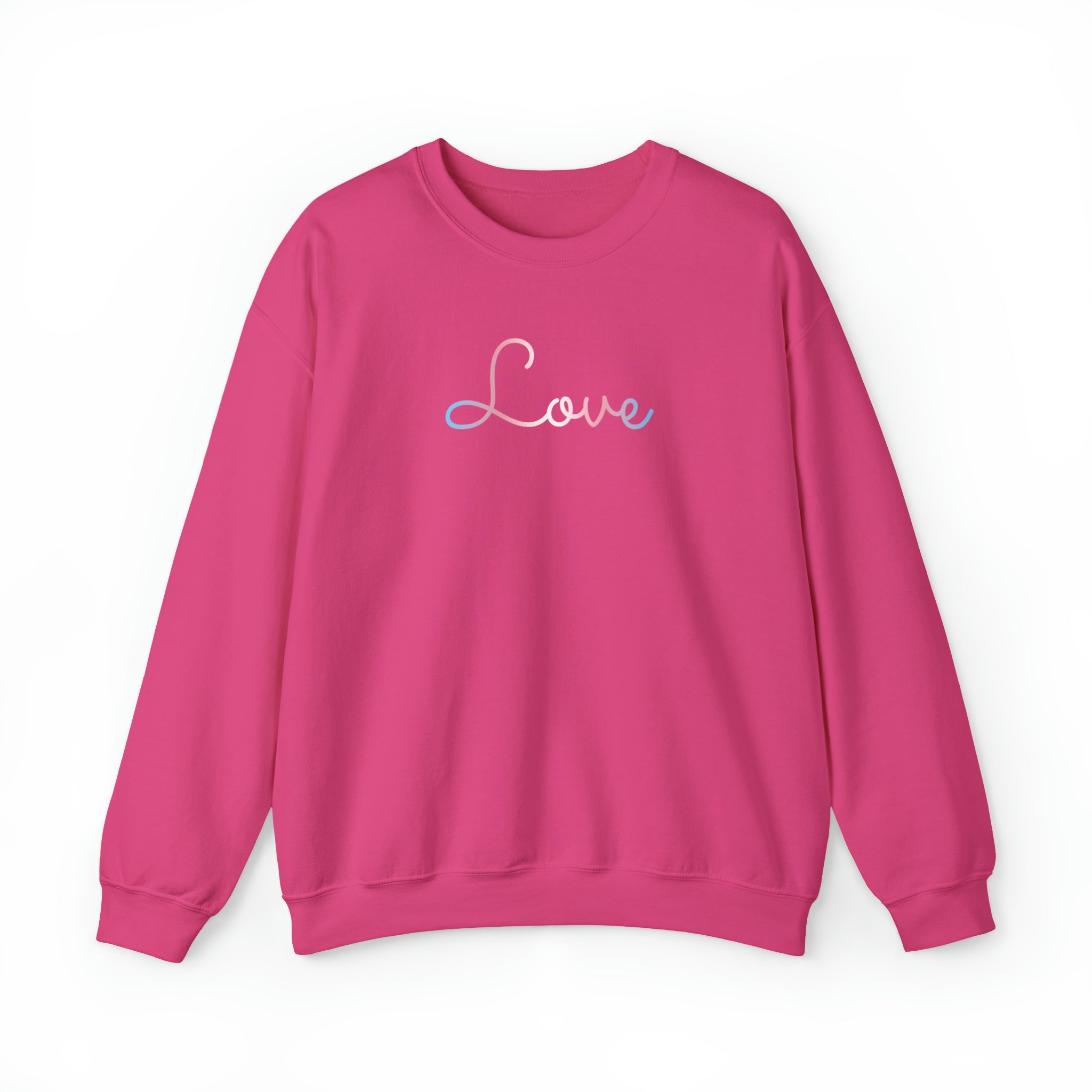 Transgender Love Script Sweatshirt: Subtly Elegant Pride Sweater