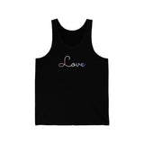 Bigender Love Script Tank: Subtly Elegant Pride Tank-Top
