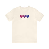 Bisexual Flag Hearts T-Shirt: Pride LGBTQ+ Gradient Design