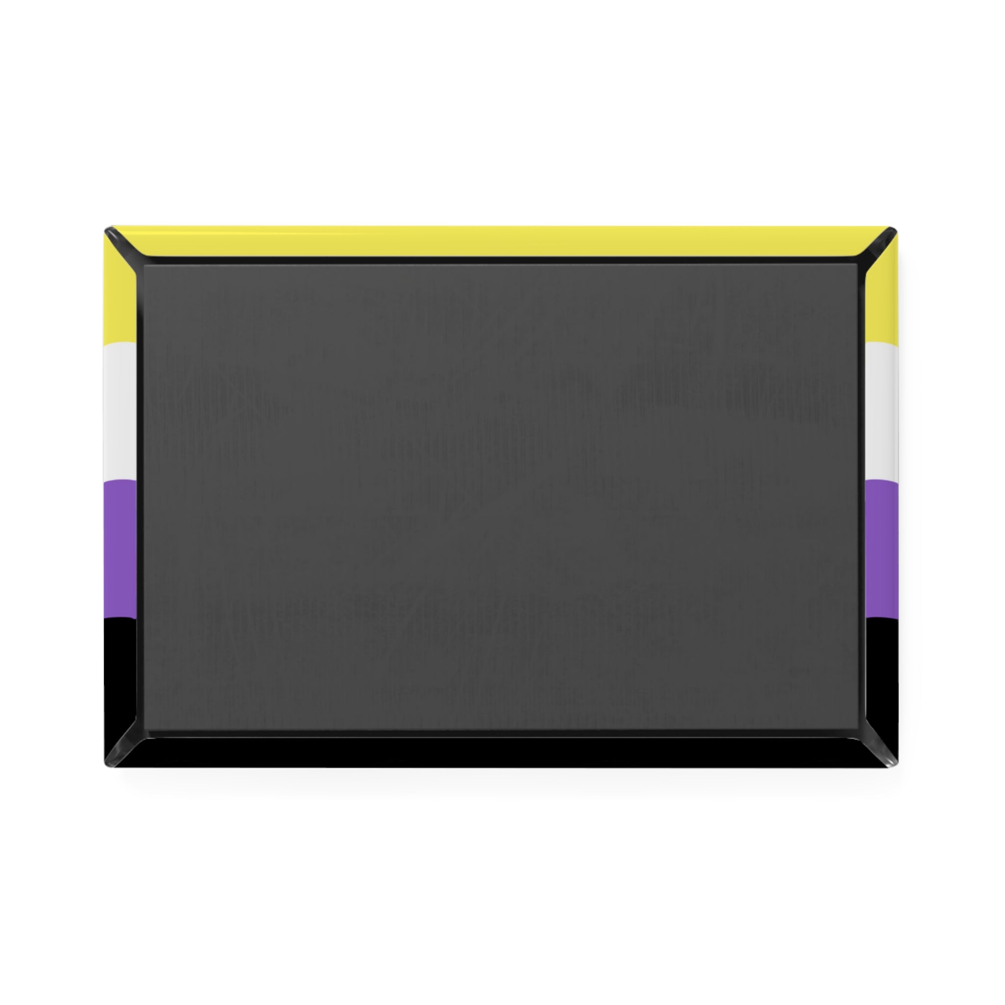 Nonbinary Pride Flag Magnet: Ripple Rectangle Button for Fridge