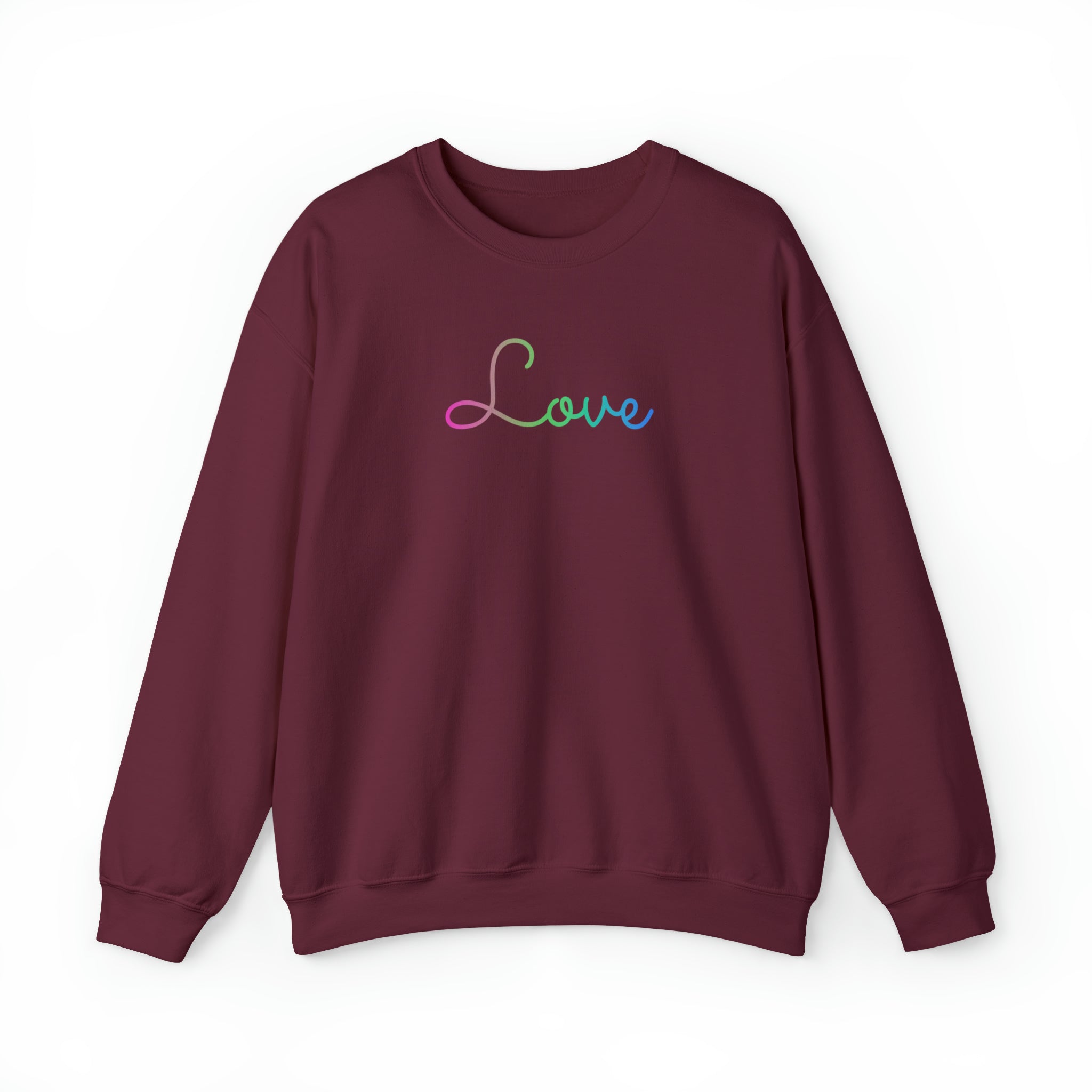 Polysexual Love Script Sweatshirt: Subtly Elegant Pride Sweater