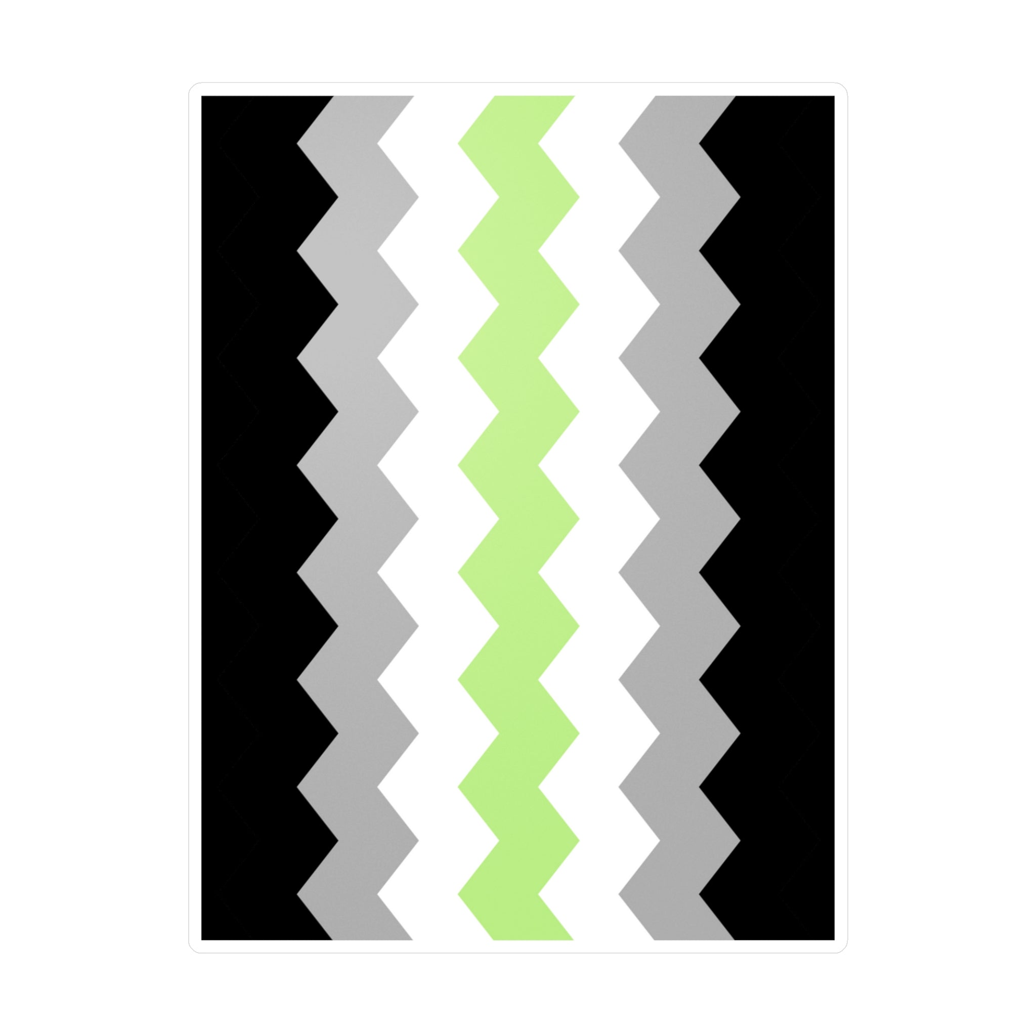 Agender Flag Wavey Decal: Sharp Pride Sticker