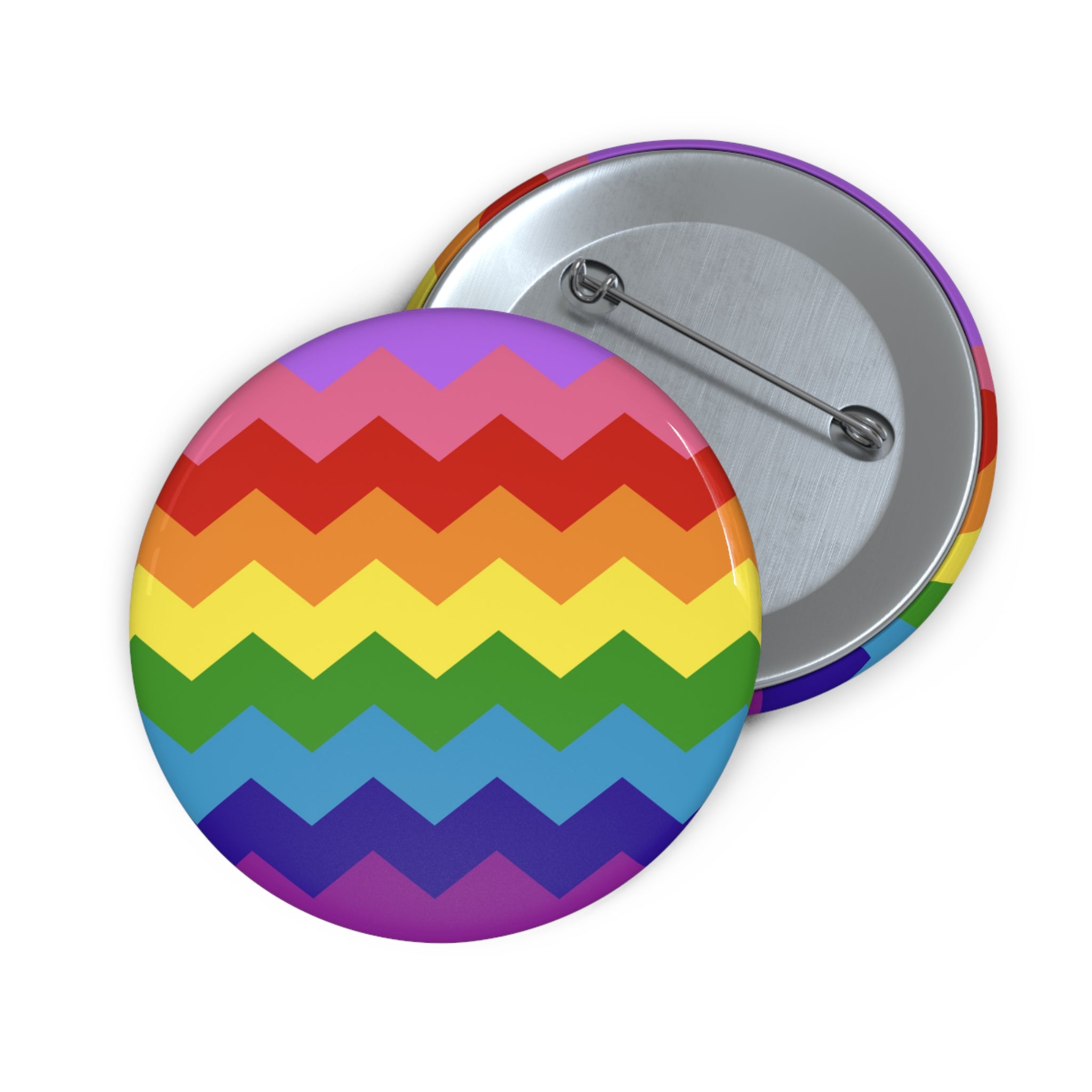 Gilbert Baker Pride Flag Pin: Round Button with Sharp Design