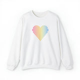Pansexual Heart Lines Sweater: Pride Gradient Sweatshirt