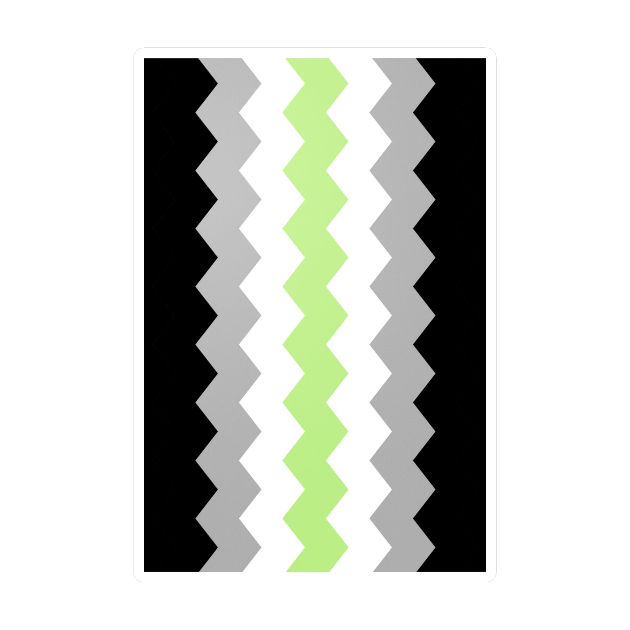 Agender Flag Wavey Decal: Sharp Pride Sticker