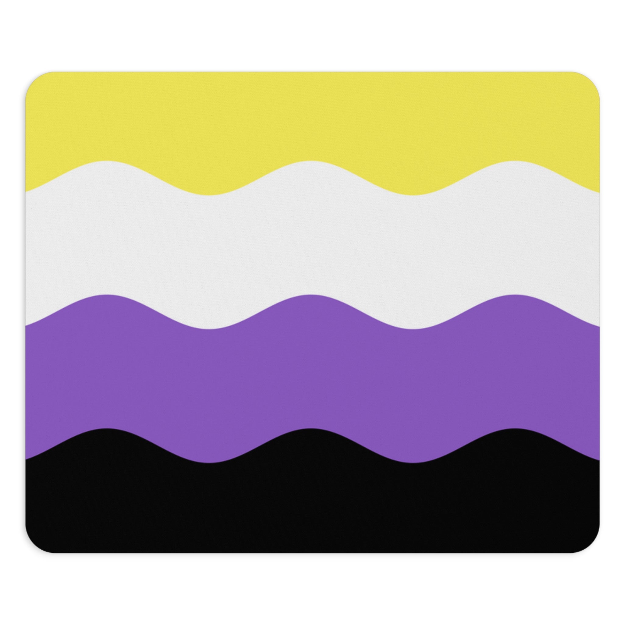 Nonbinary Flag Ripple Mousepad: Wavey Design for Desk