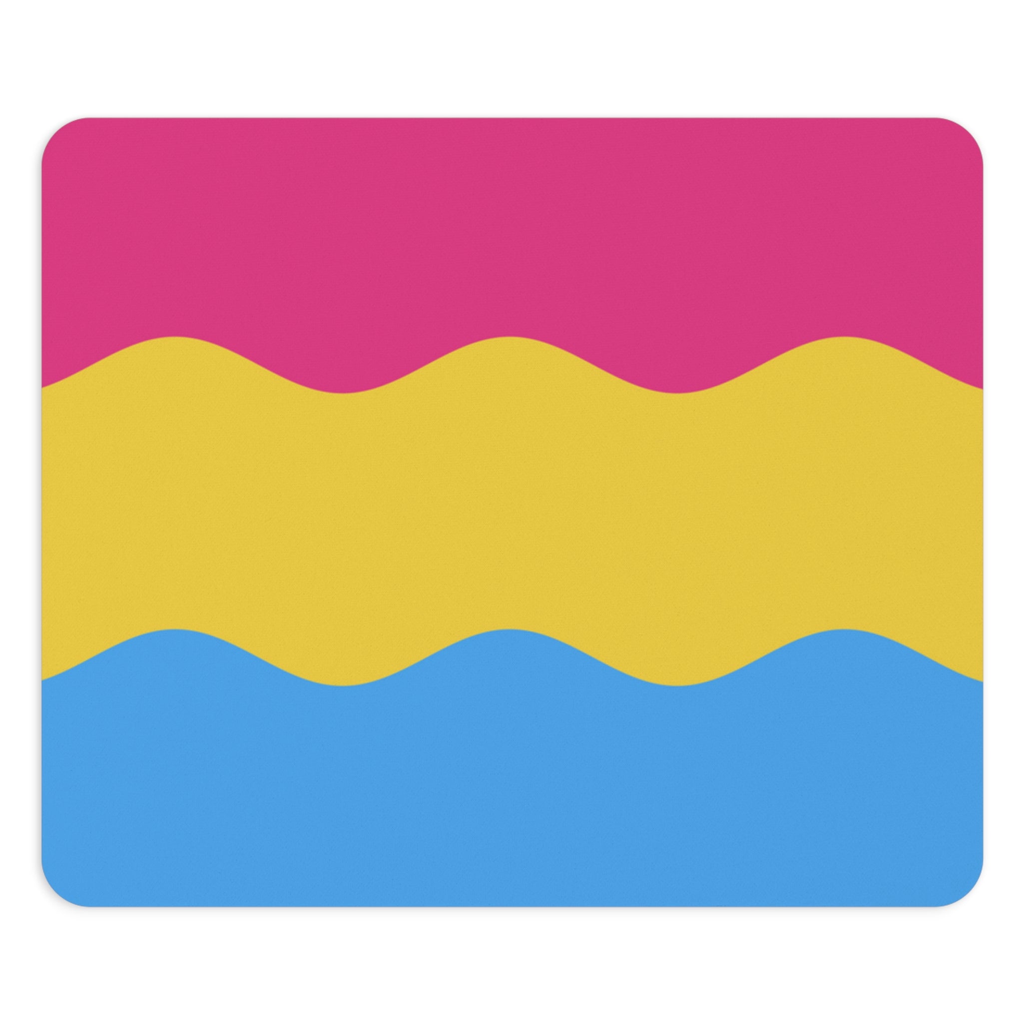 Pansexual Flag Ripple Mousepad: Wavey Design for Desk