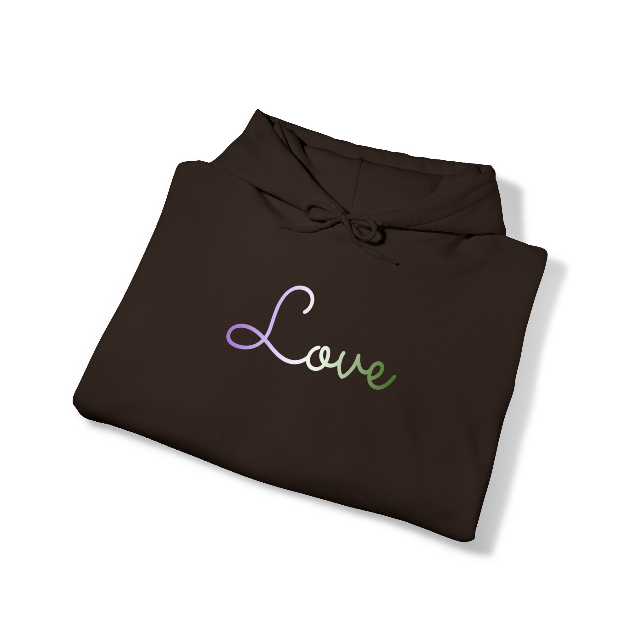 Genderqueer Love Script Hoodie: Subtly Elegant Pride Sweatshirt