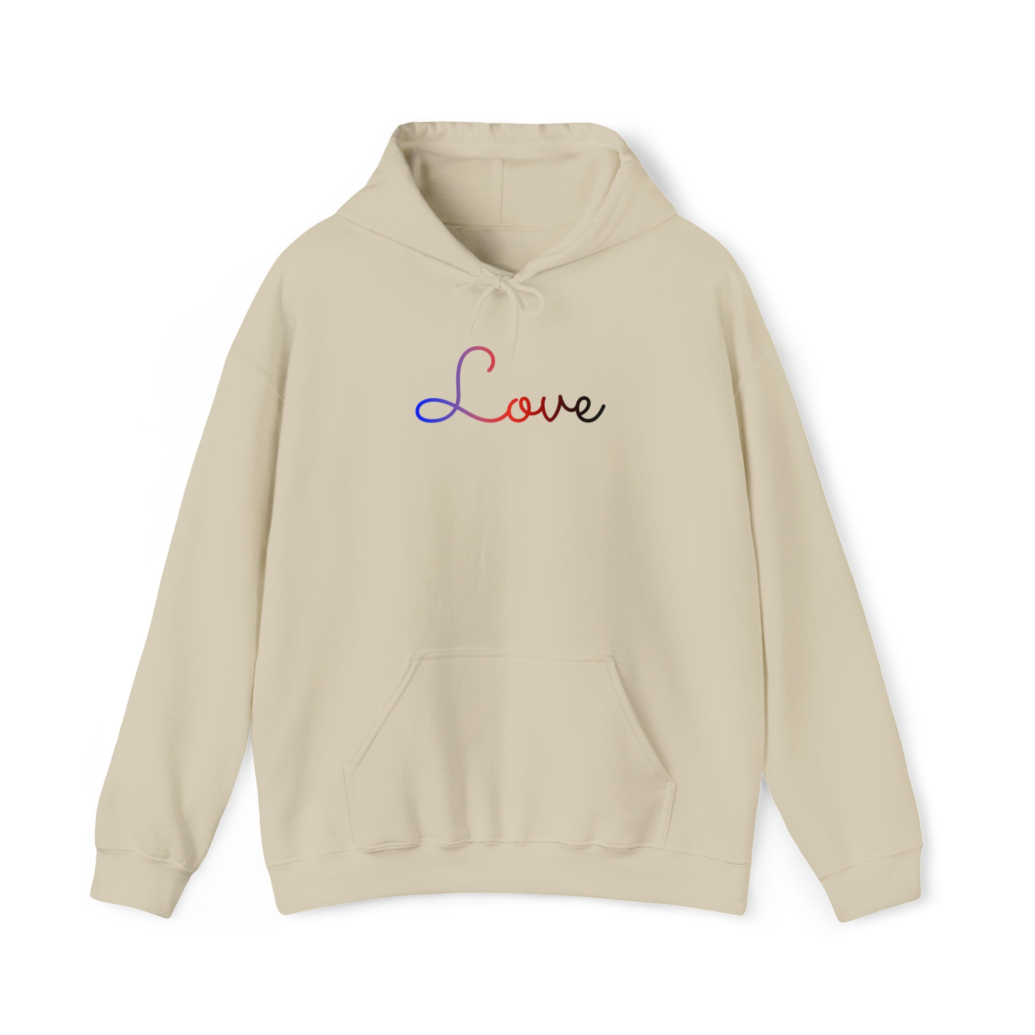 Polyamory Love Script Hoodie: Subtly Elegant Pride Sweatshirt